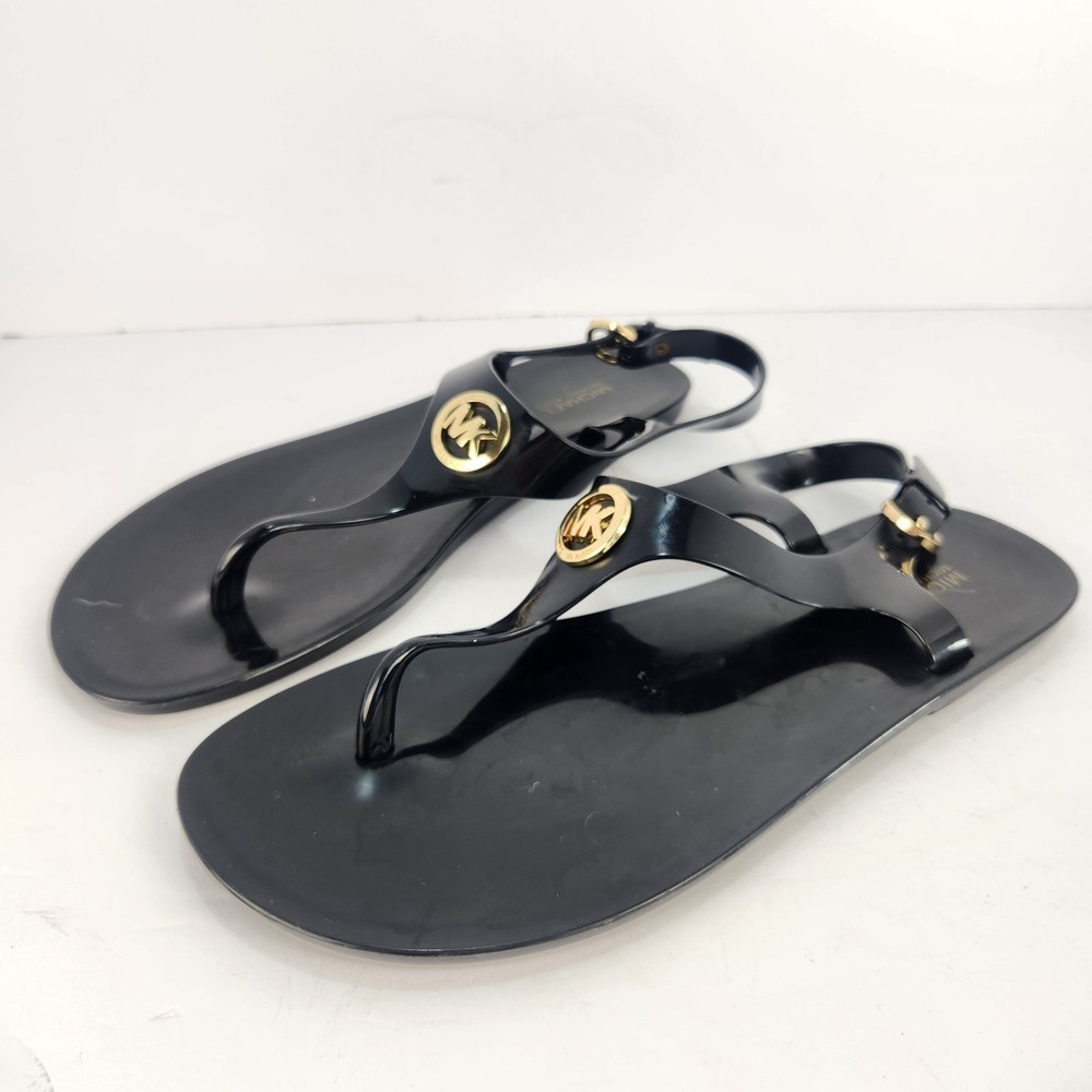 Michael Kors Women's Elegant Classy Waterproof Black Thong Sandals‎ Size 8M